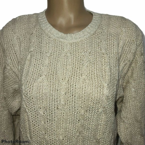 Talbots USA Oversized Sweater Linen Blend Beige - Picture 2 of 7